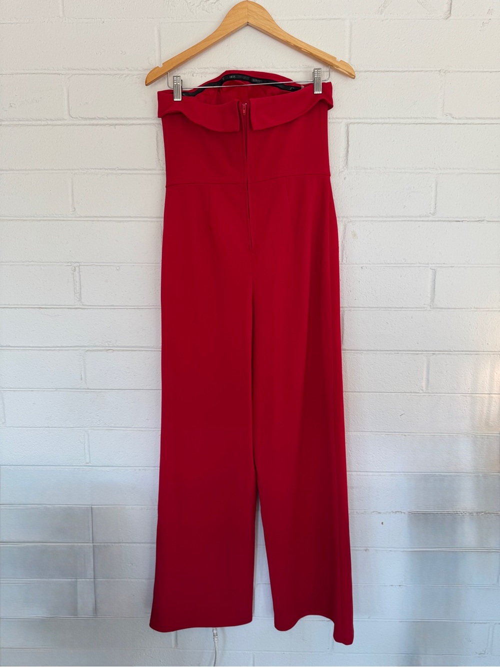 Red Elegant Strapless Wedding Guest Wide Leg Jumpsuit Crystal Sky Women’s Medium - Picture 3 of 10
